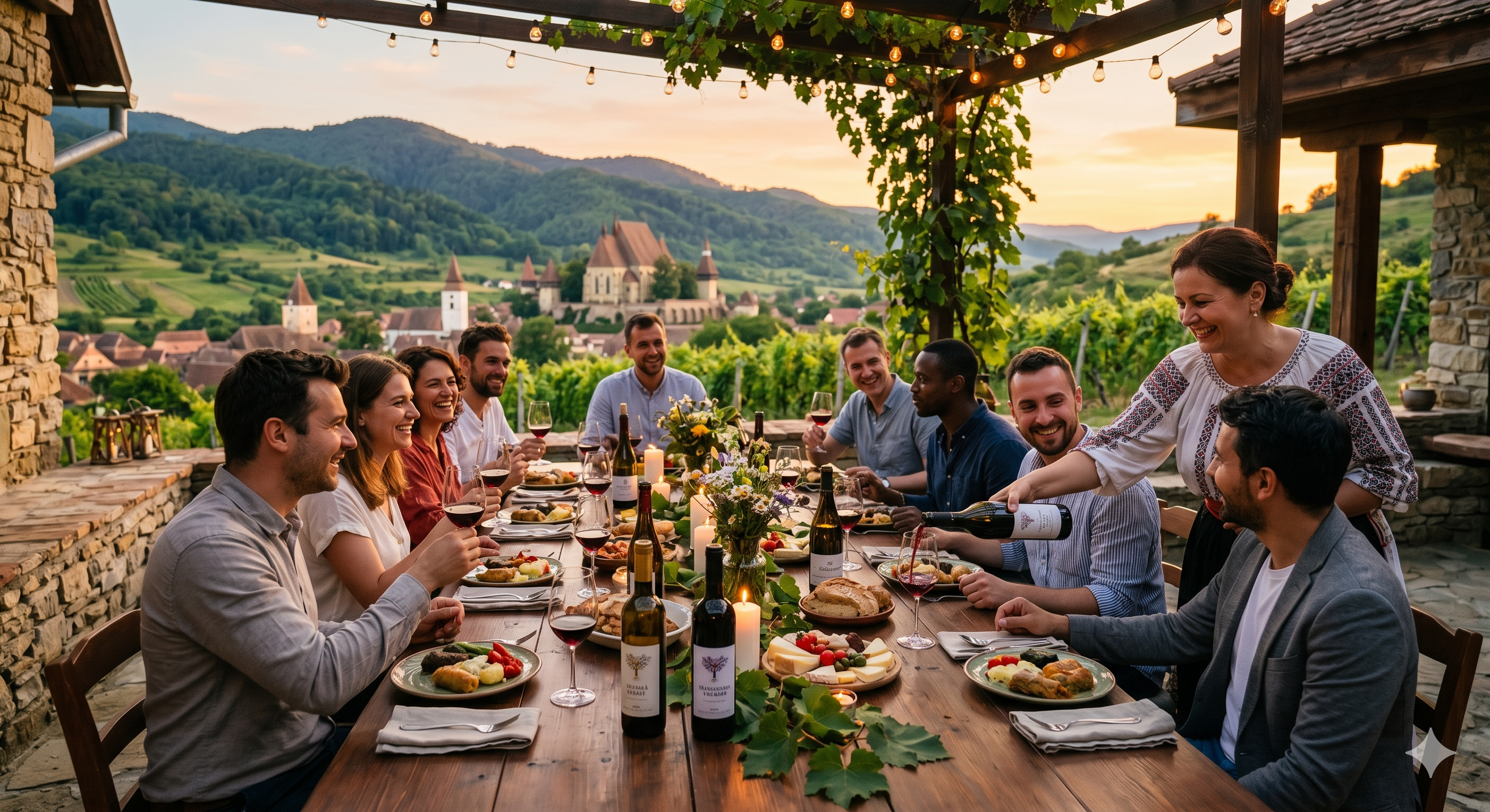 Wine country dinner in Transilvania